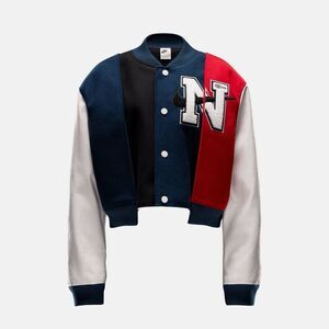 Nike X Yoon Ahn Oversize Varsity Jacket Wool Leather Oversized Bomber Wmns Sz L